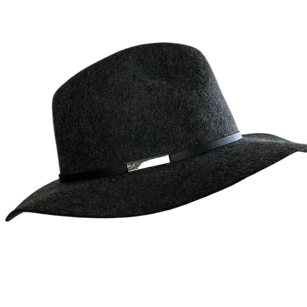 Banana Republic Factory Wool Felt Fedora Dark Charcoal Sz M/L